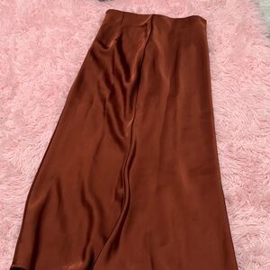 glam Rust Satin Maxi Skirt
